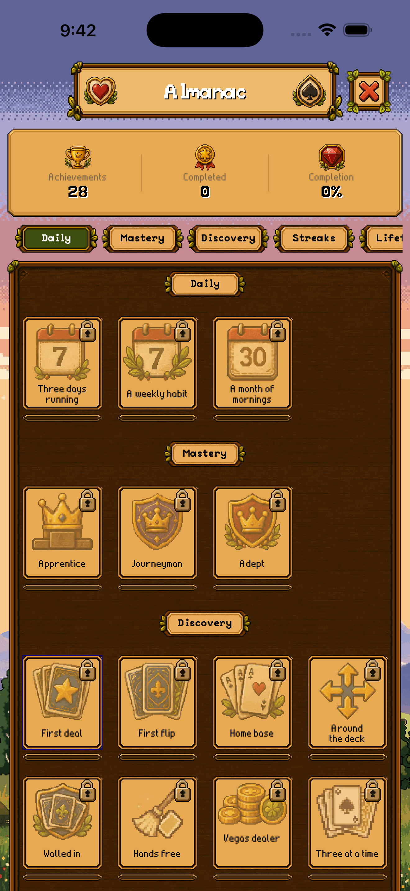 Solitaire Nook — almanac page